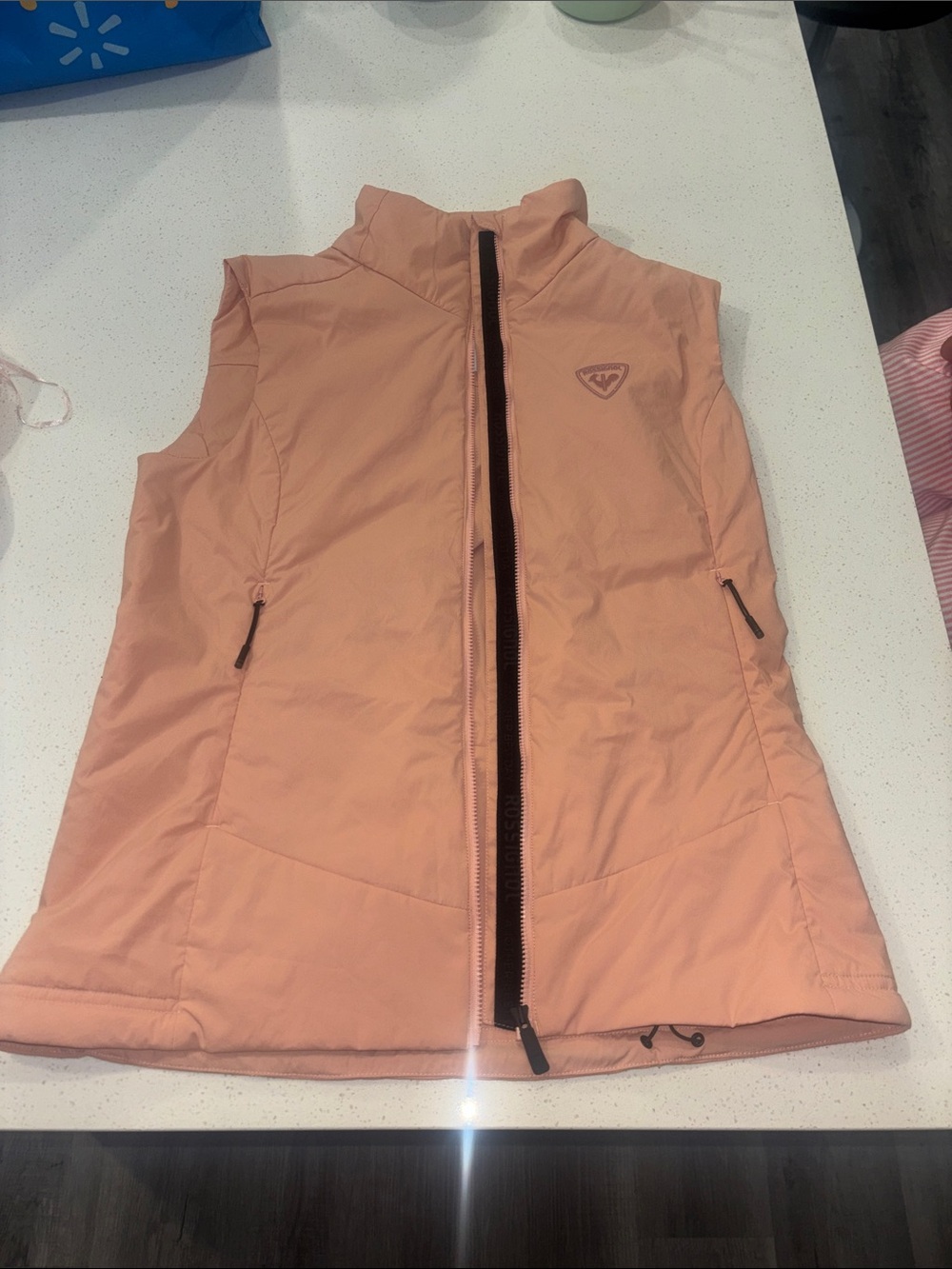 Rossignol Peach Quilted Women's Vest with Zip Front
